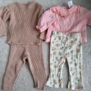 Bundle of 2 Piece Pink and Brown Baby Outfit Set